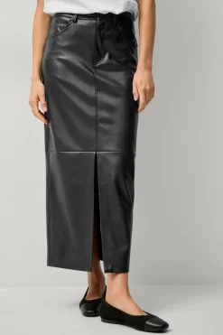 Ellos Collection Lang nederdel i imiteret læder