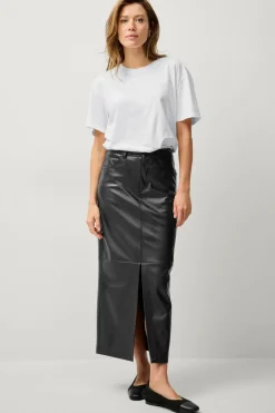 Ellos Collection Lang nederdel i imiteret læder