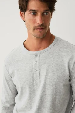 Ellos Collection Langærmet t-shirt med knaplukning