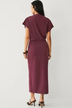 Ellos Collection Lang trikotkjole med drapering