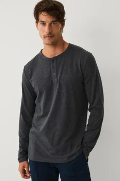 Ellos Collection Langærmet t-shirt med knaplukning