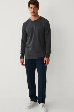 Ellos Collection Langærmet t-shirt med knaplukning