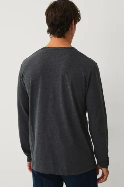 Ellos Collection Langærmet t-shirt med knaplukning