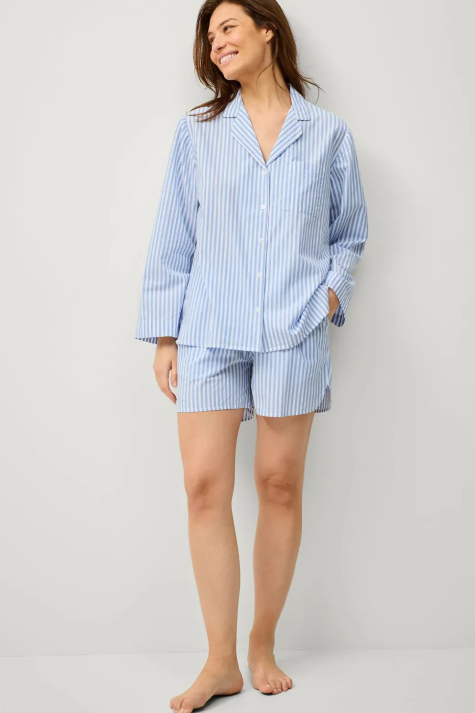 Ellos Collection Pyjamasskjorte med krave og revers