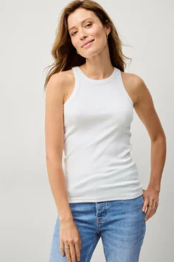 Ellos Collection Ribbet tanktop med dyb udskæring