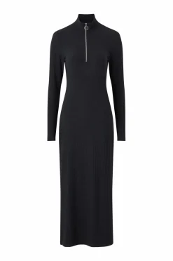 Ellos Collection Ribbet kjole med halv halfzip