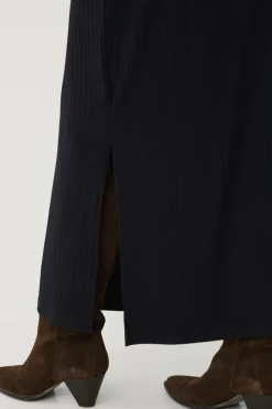 Ellos Collection Ribbet kjole med halv halfzip