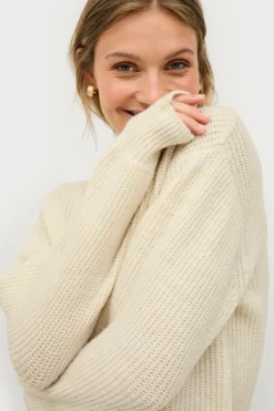 Ellos Collection Ribbet trøje med rund hals