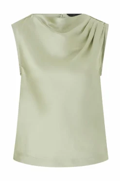 Ellos Collection Ærmeløs satinbluse med drapering