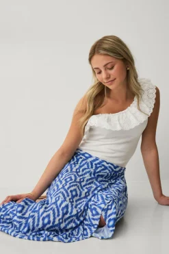 Ellos Collection Slå-om nederdel med flæser