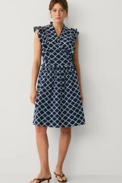 Ellos Collection Slå-om kjole med blondebroderi