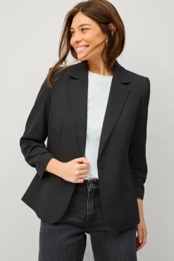 Ellos Collection Smal pasform habitjakke med krøllede ærmer