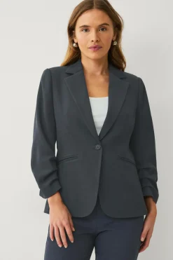 Ellos Collection Smal pasform habitjakke med krøllede ærmer