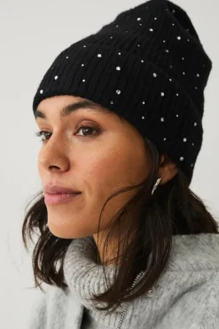 Ellos Collection Strikket hat med rhinstene