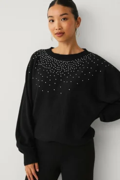 Ellos Collection Strikket Pullover med rhinstene