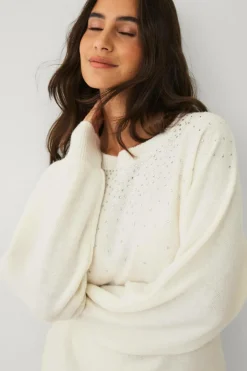Ellos Collection Strikket Pullover med rhinstene