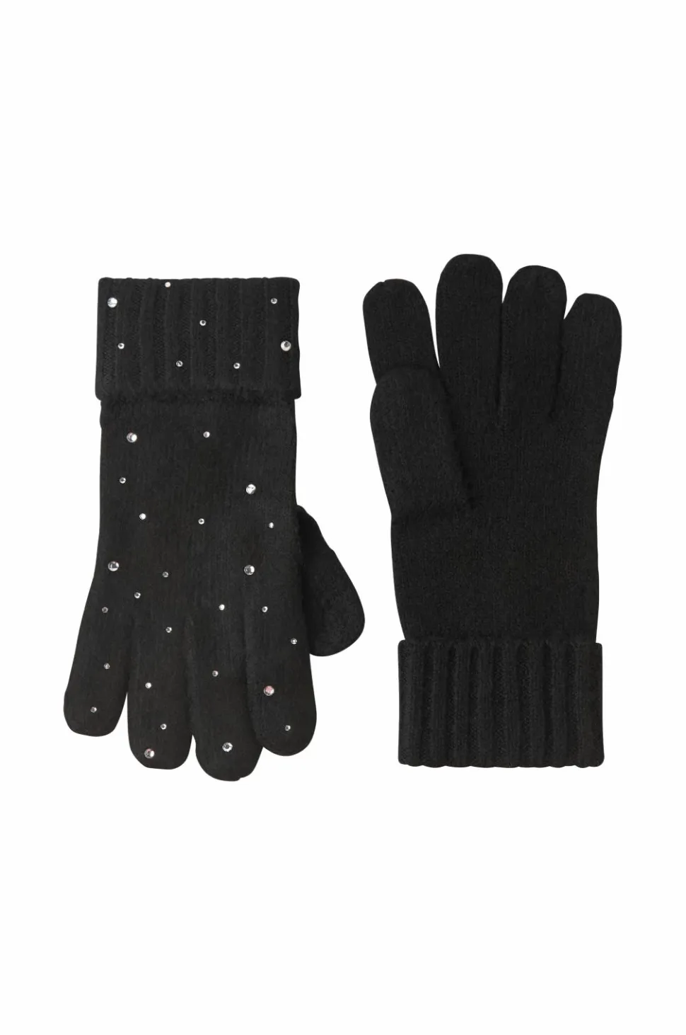 Ellos Collection Strikkede handsker med rhinstene