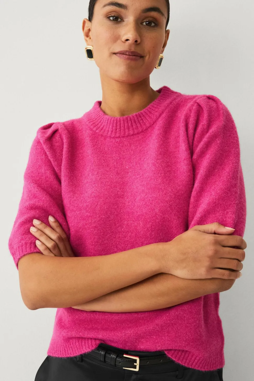 Ellos Collection Strikket trøje med pufærmer