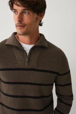 Ellos Collection Strikket trøje med halvlang lynlås