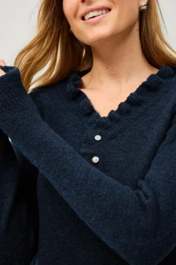 Ellos Collection Strikket trøje med flæsedetaljer