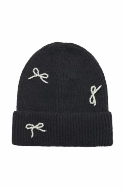 Ellos Collection Strikhue med sløjfedetaljer i perle