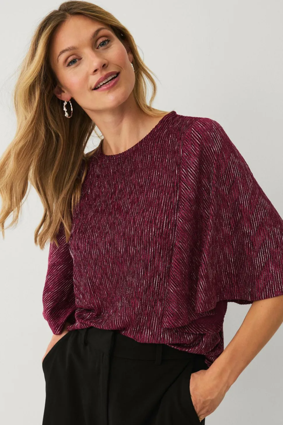 Ellos Collection Top med sommerfugleærme