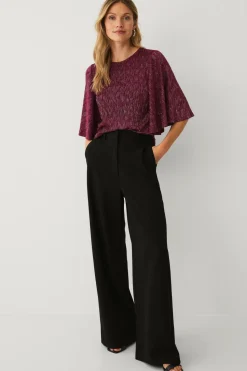 Ellos Collection Top med sommerfugleærme