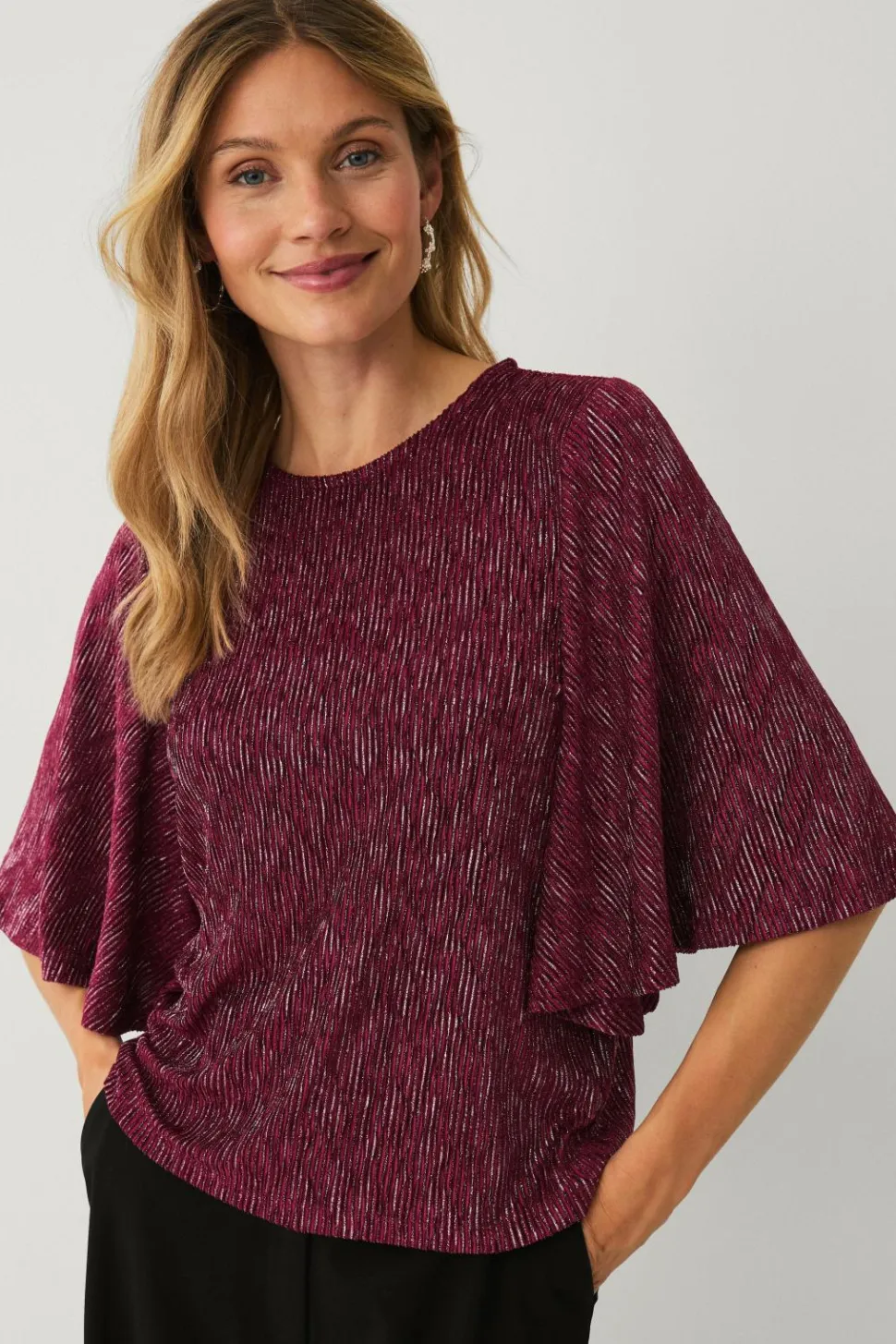 Ellos Collection Top med sommerfugleærme