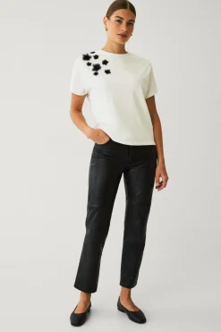 Ellos Collection Top med blomsterapplikationer