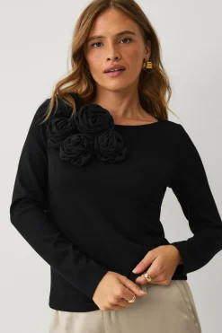 Ellos Collection Top med dekorative blomster