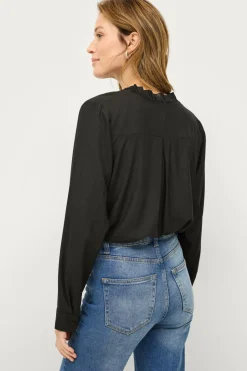 Ellos Collection Viskosebluse med flæsedetalje bluse