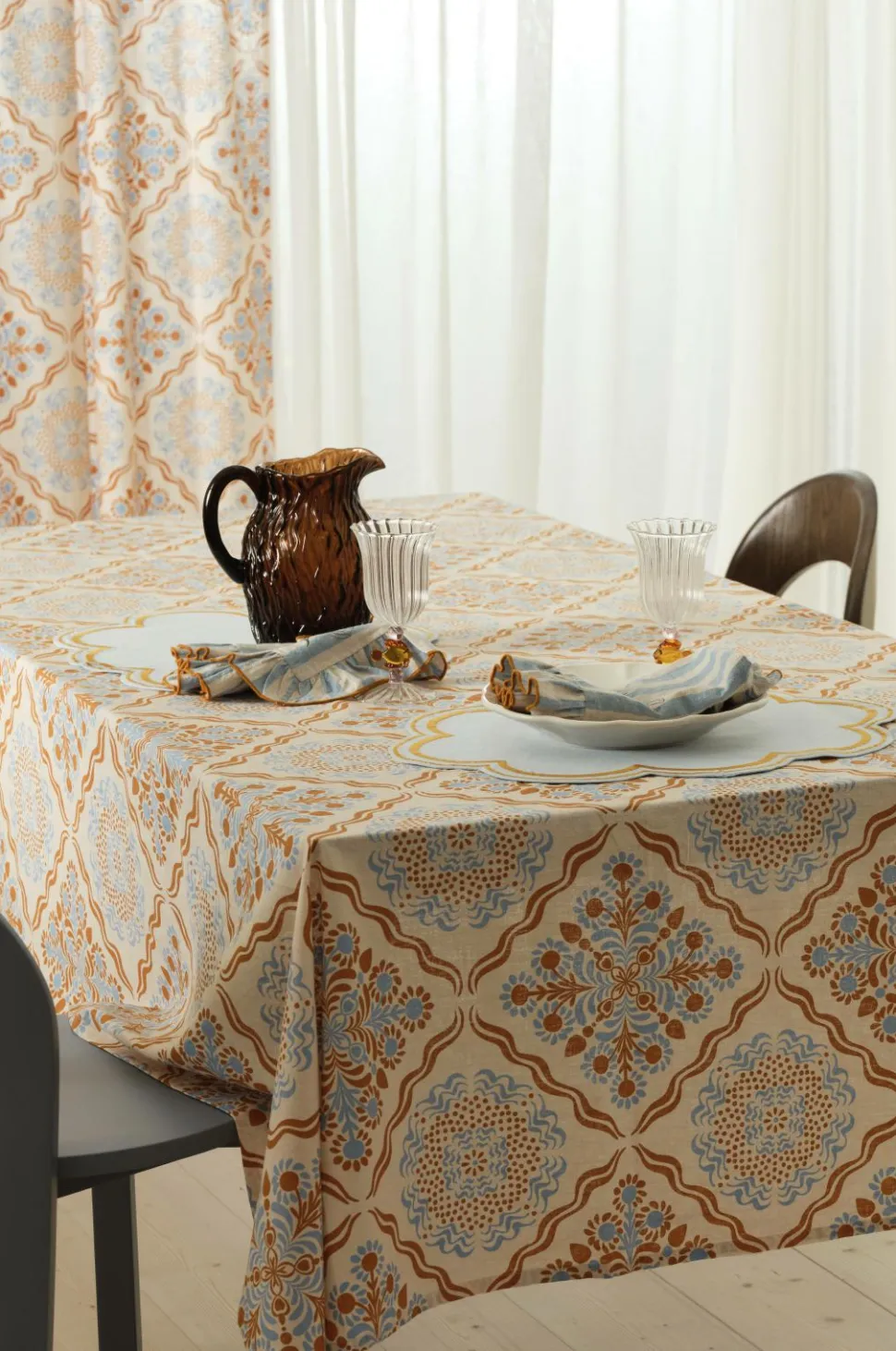 Ellos Home Dug Duk Elly Tile i genanvendt halvlinned