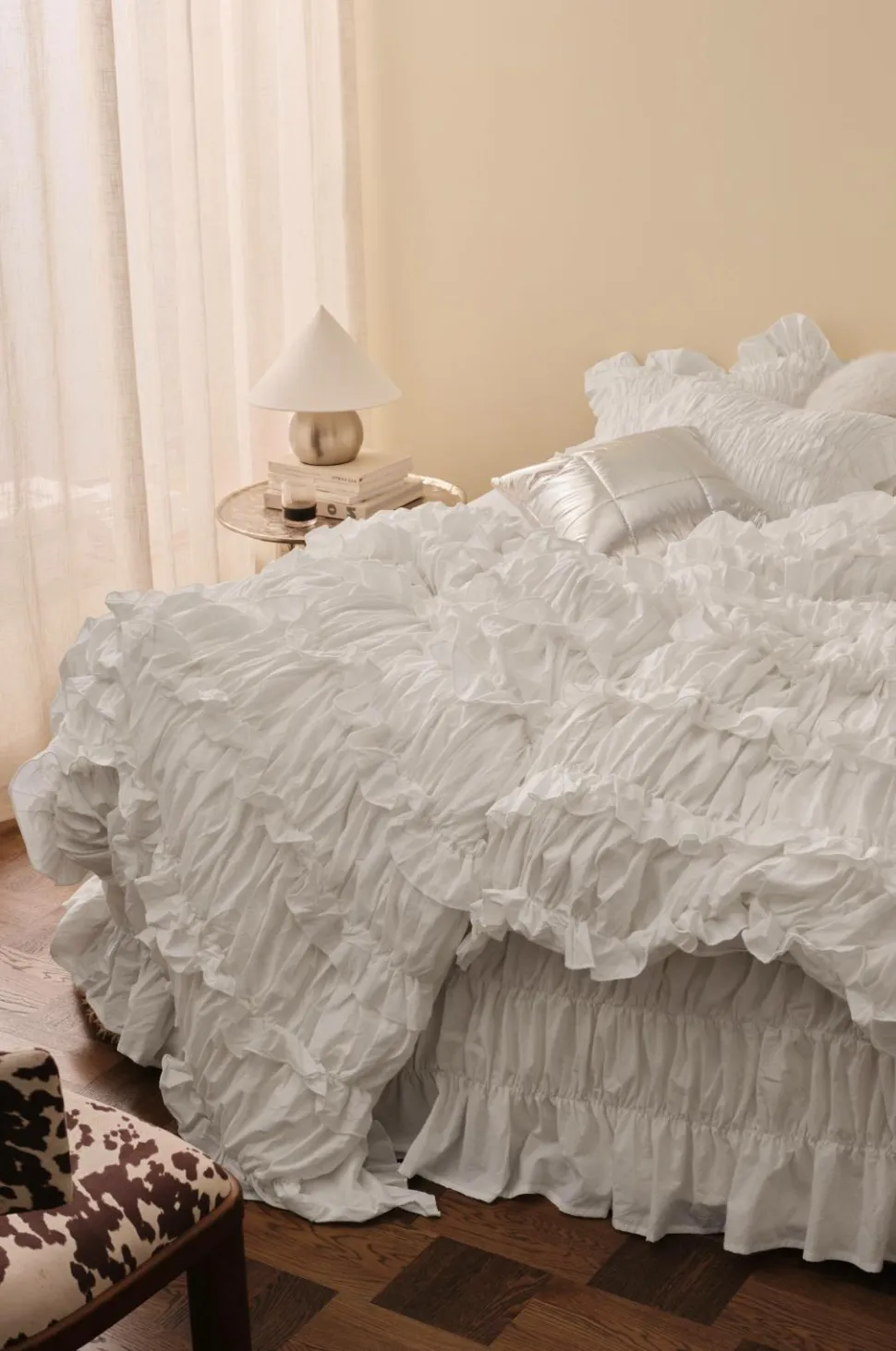 Ellos Home Dynebetræk Juliette Elastic Frill i vasket bomuld 2 dele