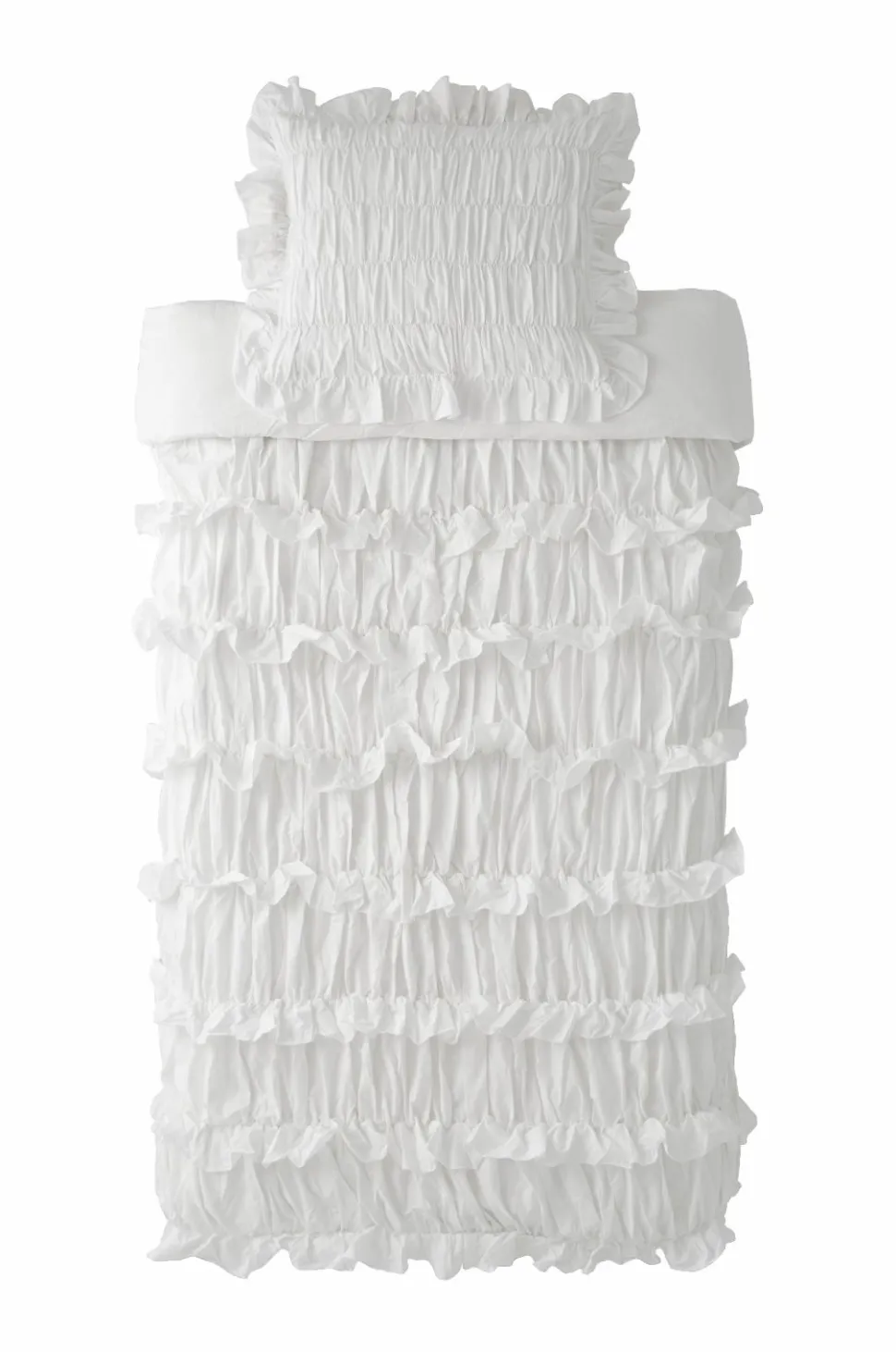 Ellos Home Dynebetræk Juliette Elastic Frill i vasket bomuld 2 dele