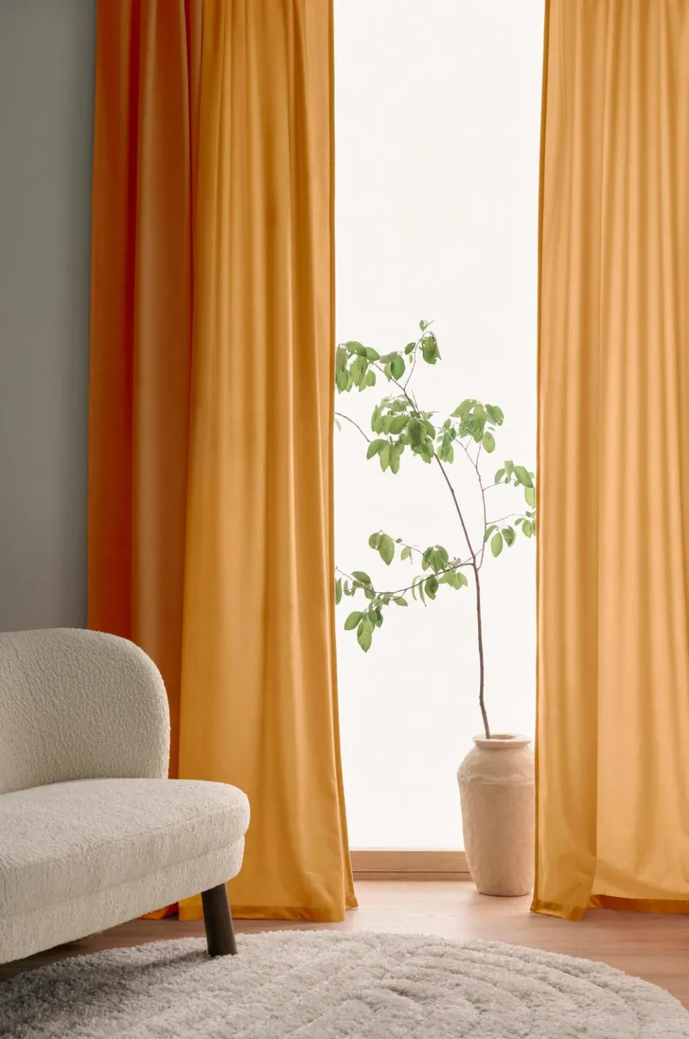 Ellos Home Gardinlængde med multibånd Nora i velour, 2-pak