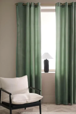 Ellos Home Gardinlængde med sejlringe Nora i velour, 2-pak