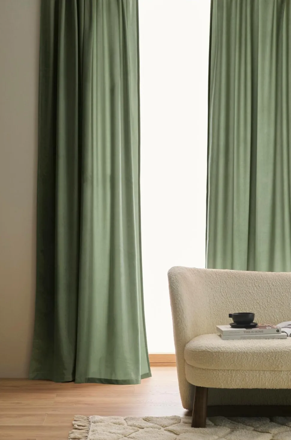 Ellos Home Gardinlængde med multibånd Nora i velour, 2-pak