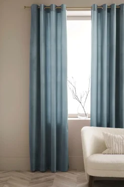 Ellos Home Gardinlængde med sejlringe Nora i velour, 2-pak