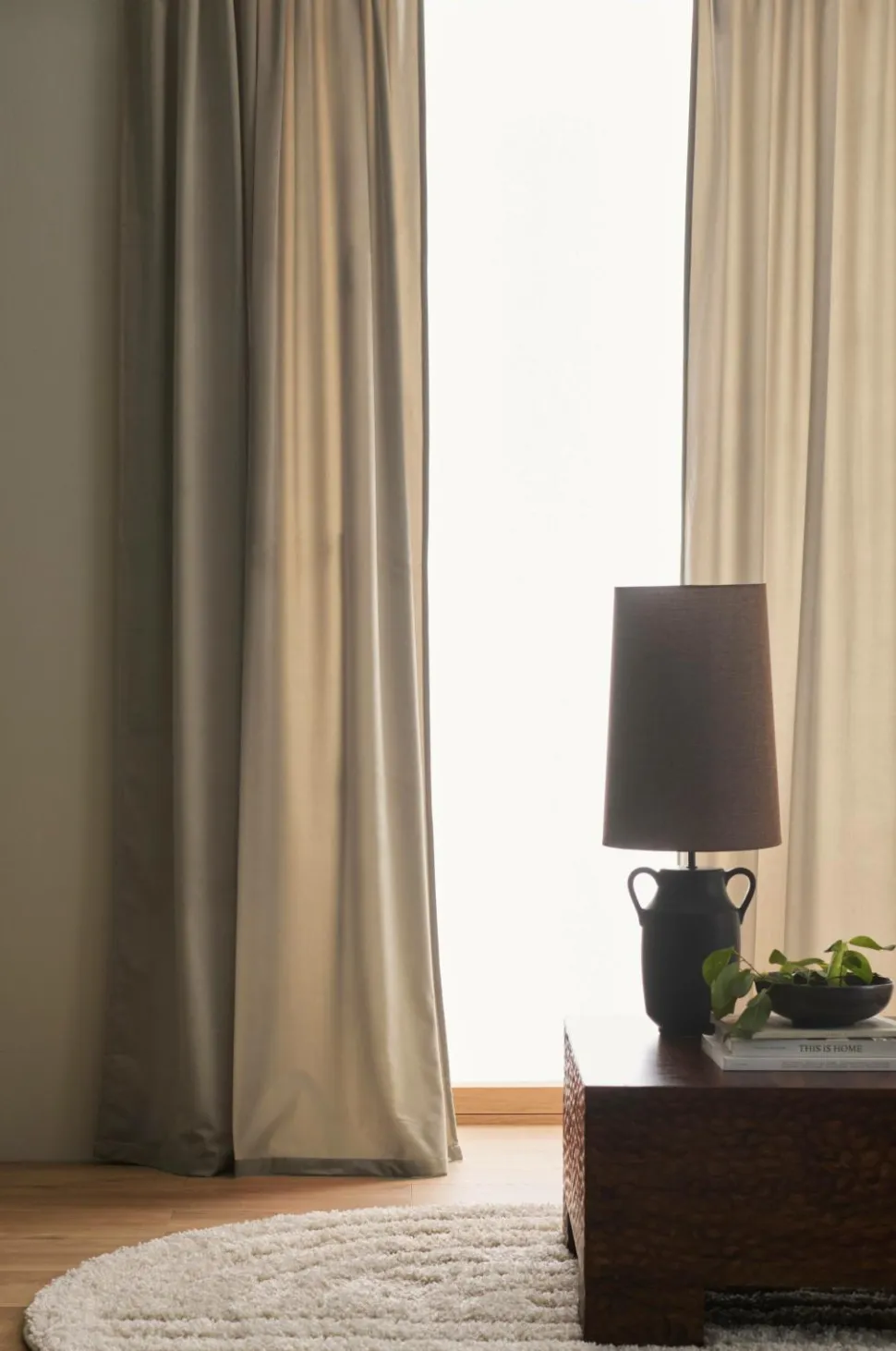 Ellos Home Gardinlængde med multibånd Nora i velour, 2-pak