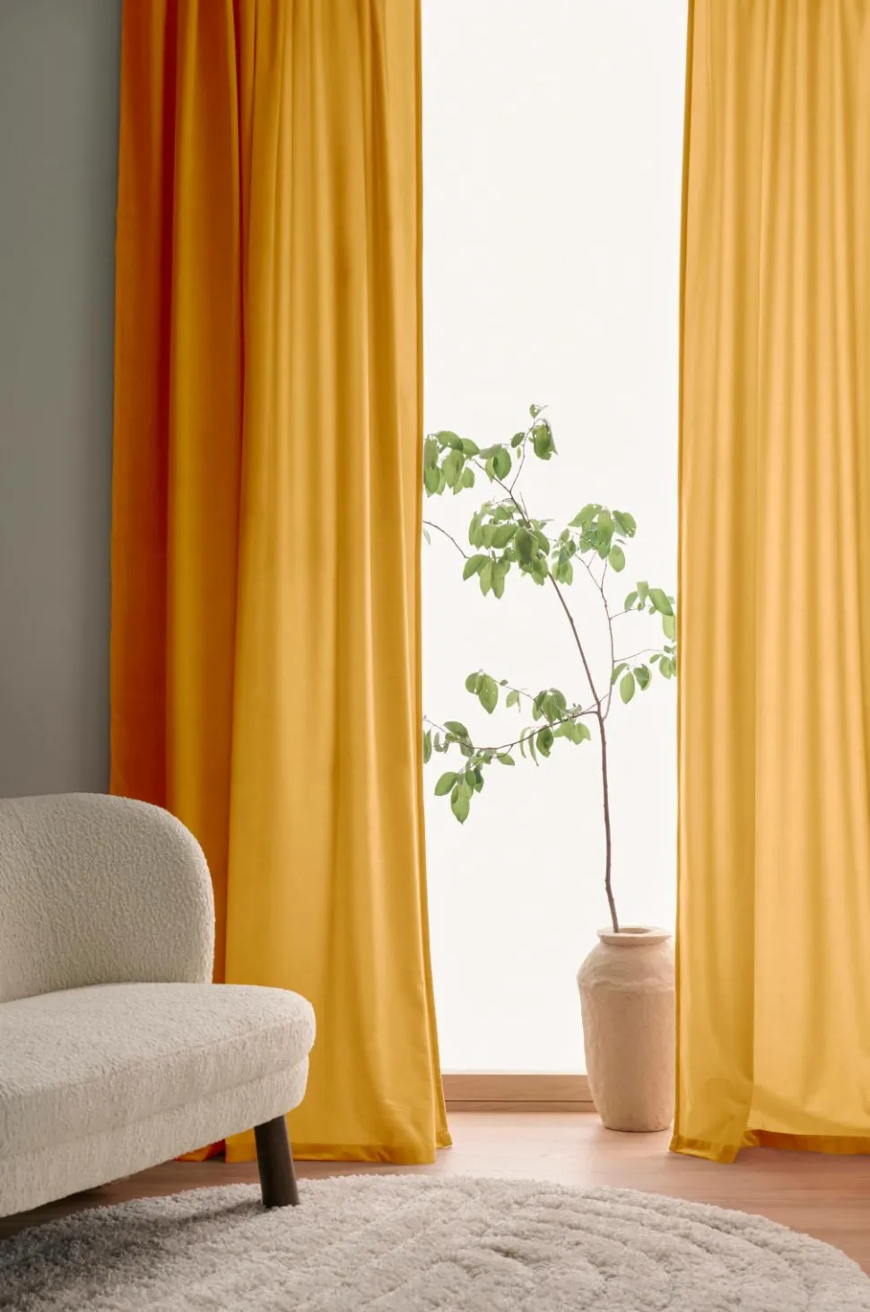 Ellos Home Gardinlængde med multibånd Nora i velour, 2-pak