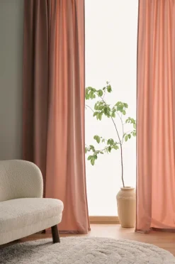 Ellos Home Gardinlængde med multibånd Nora i velour, 2-pak