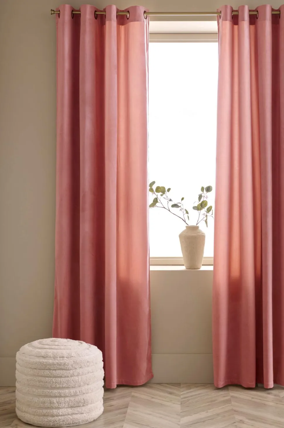 Ellos Home Gardinlængde med sejlringe Nora i velour, 2-pak