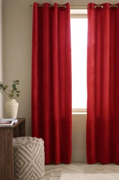 Ellos Home Gardinlængde med sejlringe Nora i velour, 2-pak