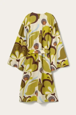 Ellos Home Kimono Elly Retro i genanvendt halvlinned