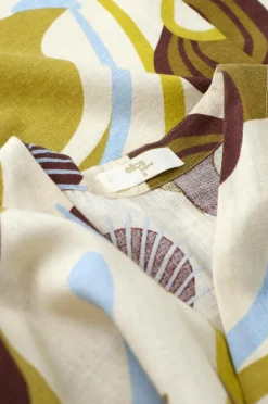 Ellos Home Kimono Elly Retro i genanvendt halvlinned