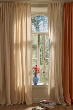 Ellos Home Multibåndsgardin Elly i genanvendt halvlinned 2-pak