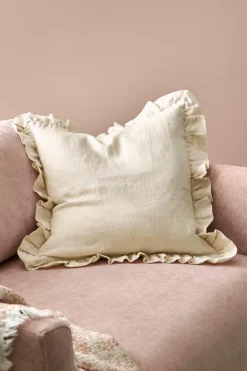 Ellos Home Pudebetræk Candice Frill i vasket hør