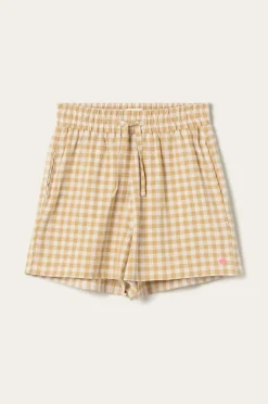 Ellos Home Pyjamasshorts Elly Check i genanvendt halvlinned