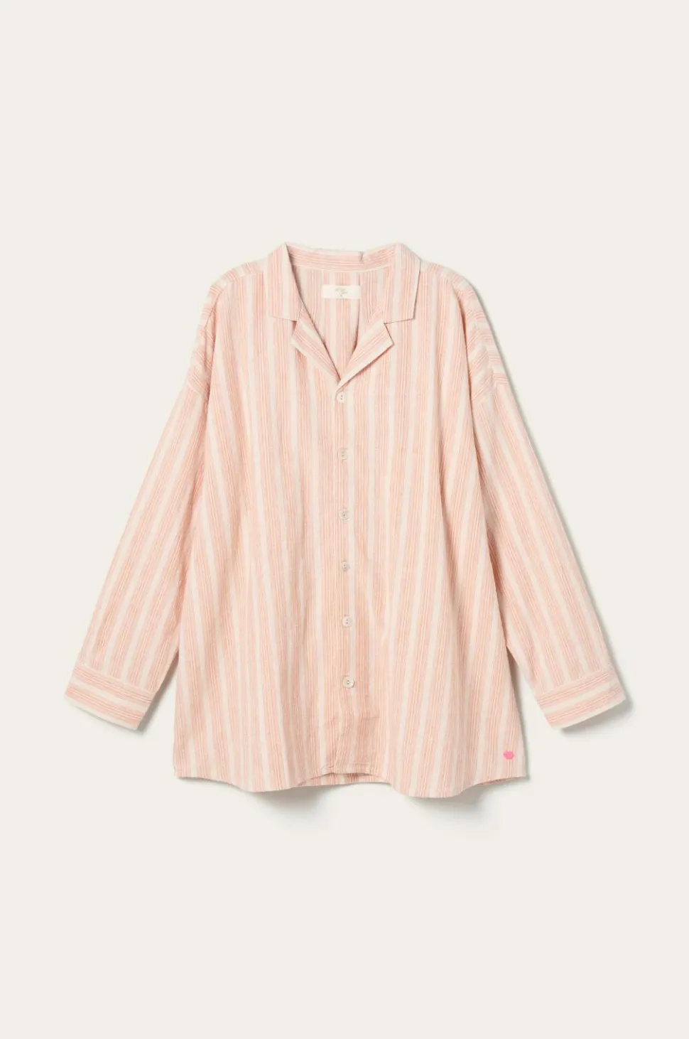 Ellos Home Pyjamasskjorte Elly Stripe i genanvendt halvlinned