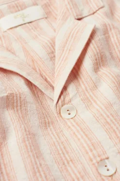 Ellos Home Pyjamasskjorte Elly Stripe i genanvendt halvlinned